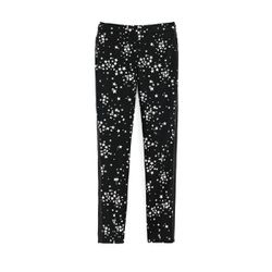 Slim-fit zip pant in black star cluster, $130

