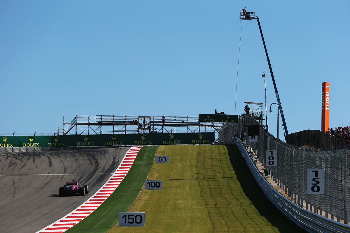 General view of the rise leading to the first corner during practice for the United States Formula One Grand Prix at Circuit of The Americas on November 15, 2013 in Austin, United States.