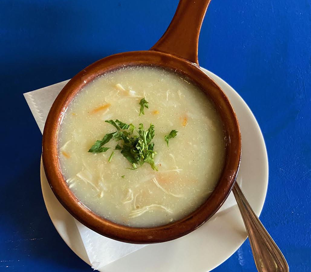 The avgolemono soup at Yia Yia’s Taverna.