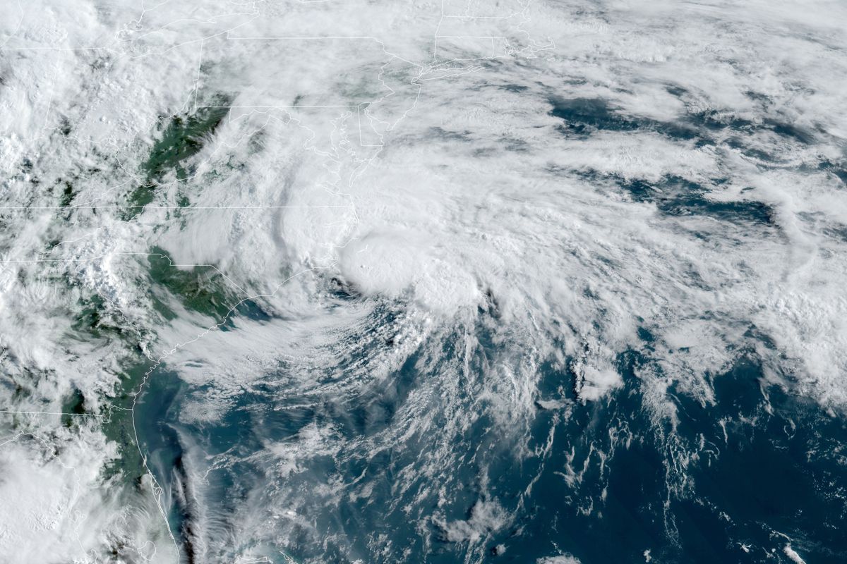 Satellite imagery of Tropical Storm Arthur on May 18th, 2020.