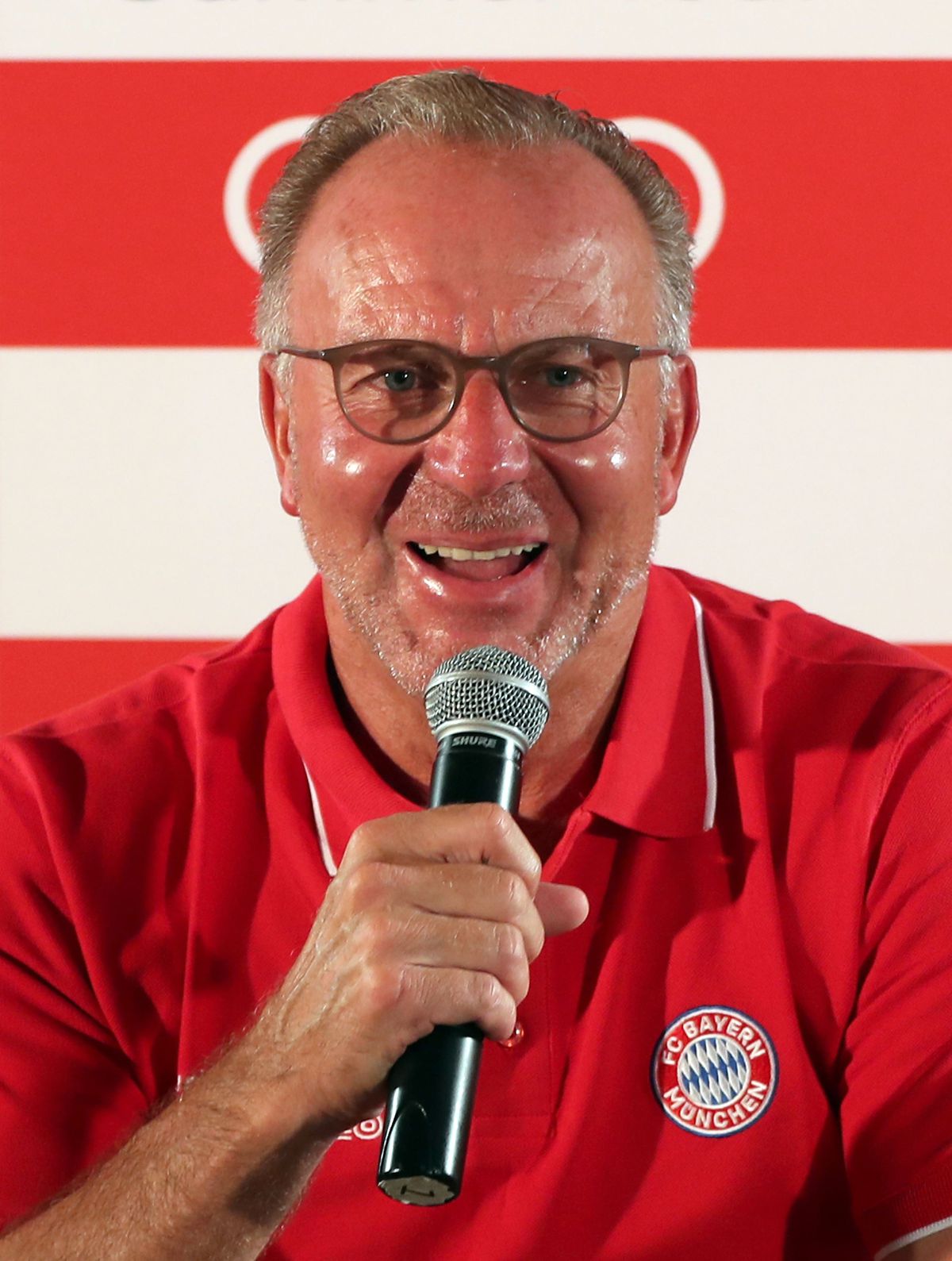 FC Bayern AUDI Summer Tour 2018 - Day 7
MIAMI, FL - JULY 29: Karl-Heinz Rummenigge, CEO of FC Bayern Muenchen, addresses a news conference during the last day of the FC Bayern AUDI Summer Tour on July 29, 2018 at Mandarin Oriental hotel in Miami, Florida.
