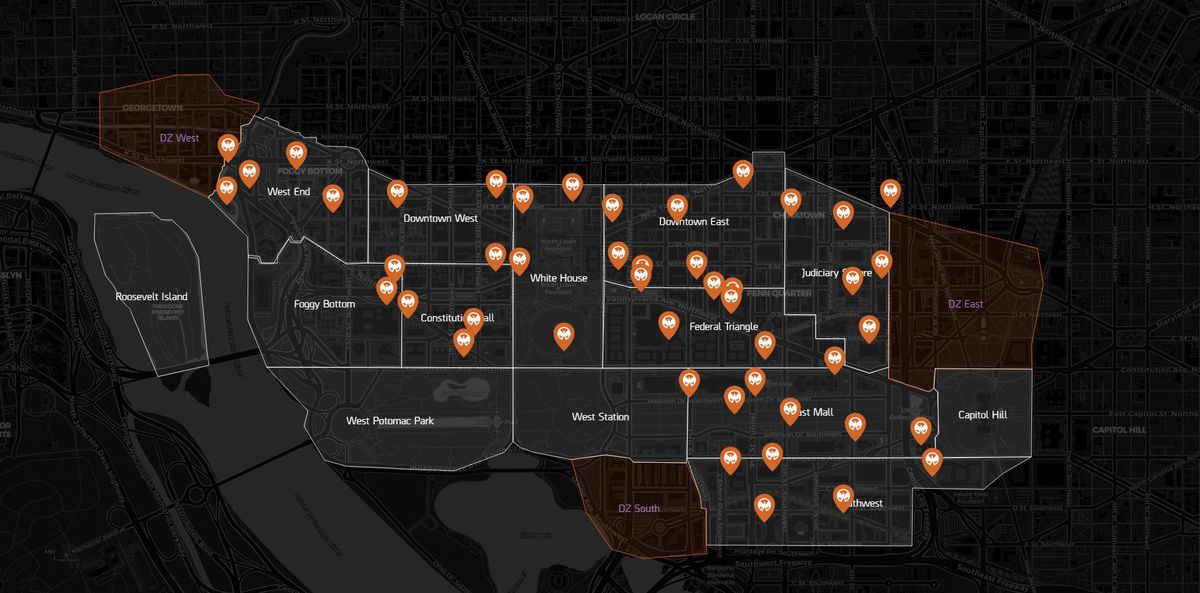 An interactive map for The Division 2