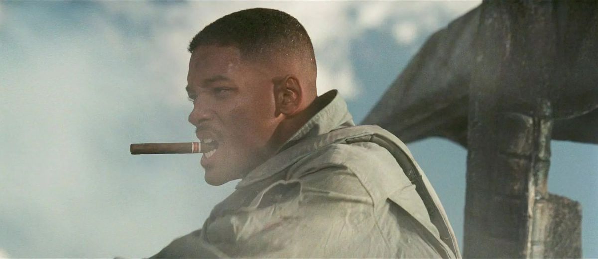 Will Smith smokes a big cigar in Independence Day.