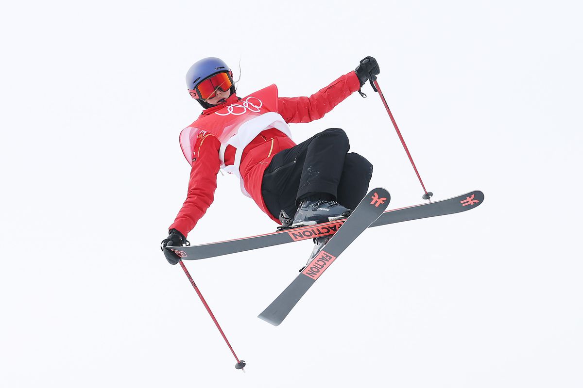 Ailing Eileen Gu of Team China performs a trick during the Women’s Freestyle Skiing Freeski Halfpipe Qualification on Day 13 of the Beijing 2022 Winter Olympics at Genting Snow Park on February 17, 2022 in Zhangjiakou, China.