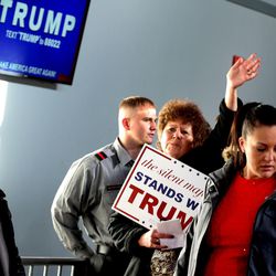 Donald Trump supporters wait for Trump to speak at the Infinity Event Center in Salt Lake City on Friday, March 18, 2016.  