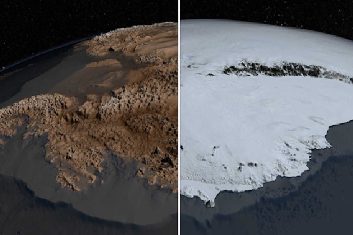 Antarctica Bedmap2 (Credit: NASA's Goddard Space Flight Center)