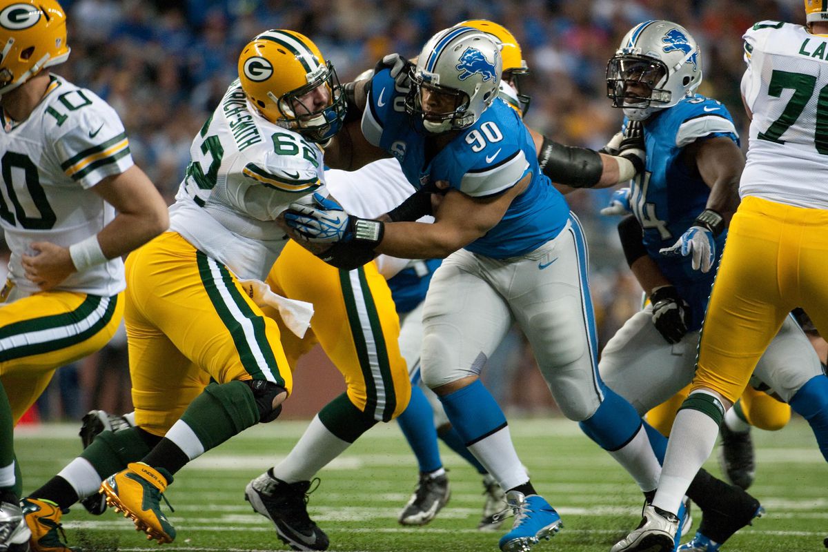 Not pictured: Ndamukong Suh stomping on Evan Dietrich-Smith