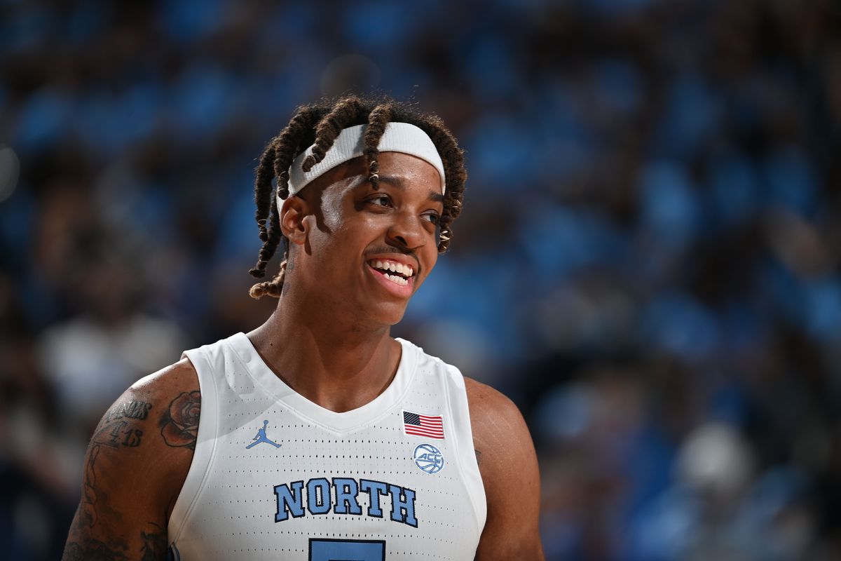 North Carolina Tar Heels forward Armando Bacot (5) on the court in the first half at Dean Smith Center.