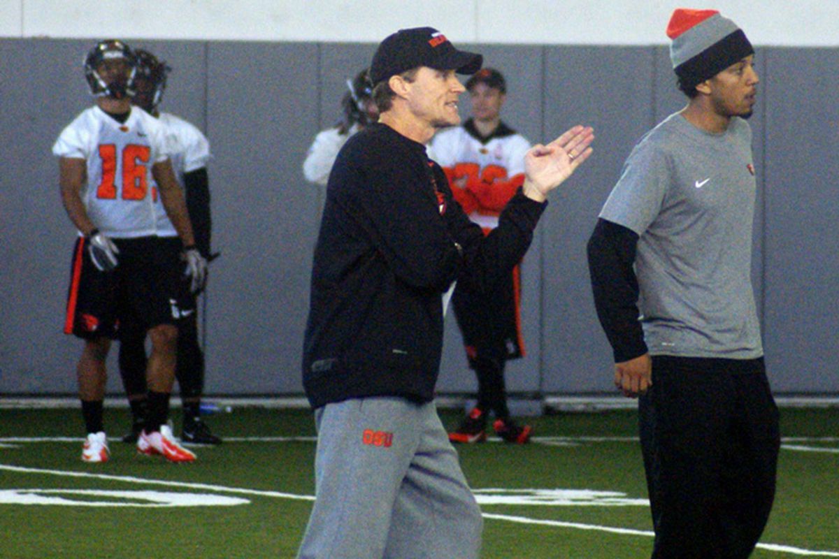 Oregon St. Offensive Coordinator has been a hands-on coach since he arrived in Corvallis. Now he has the responsibility for the play calls.
