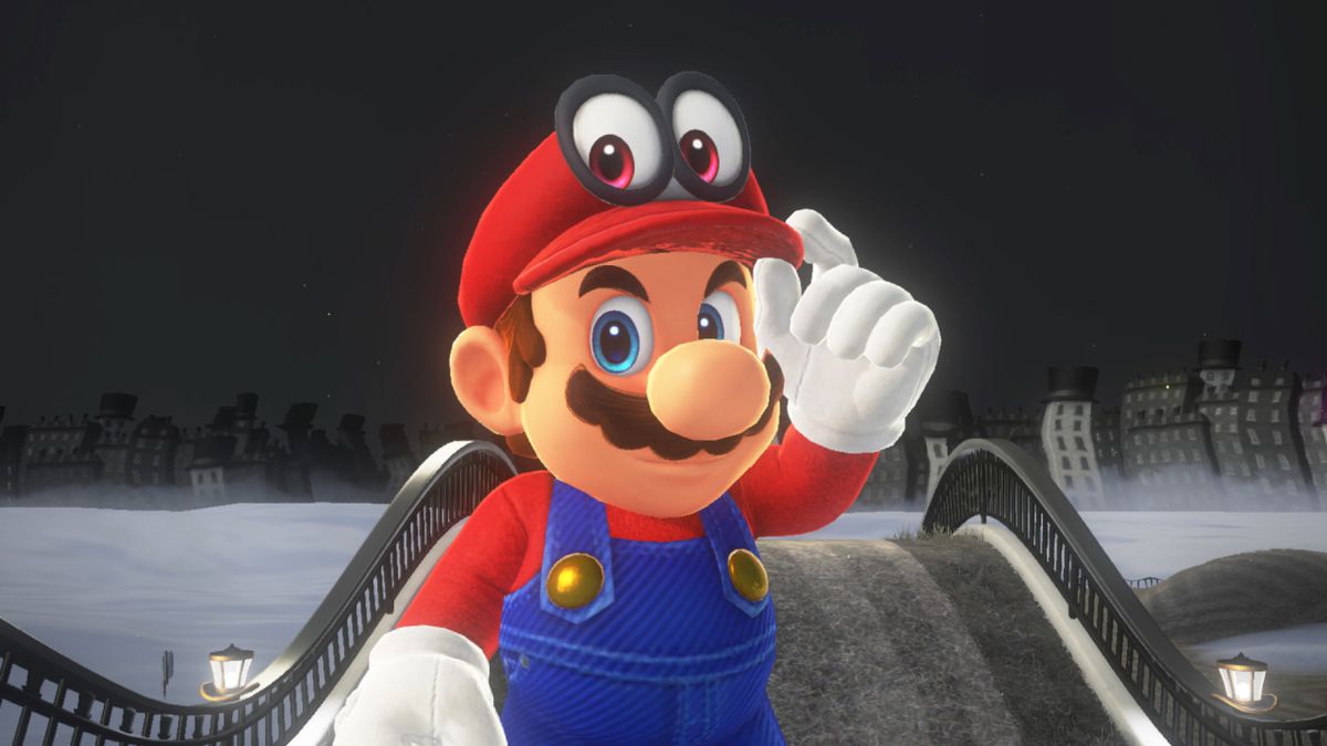 Super Mario Odyssey - Mario tipping Cappy