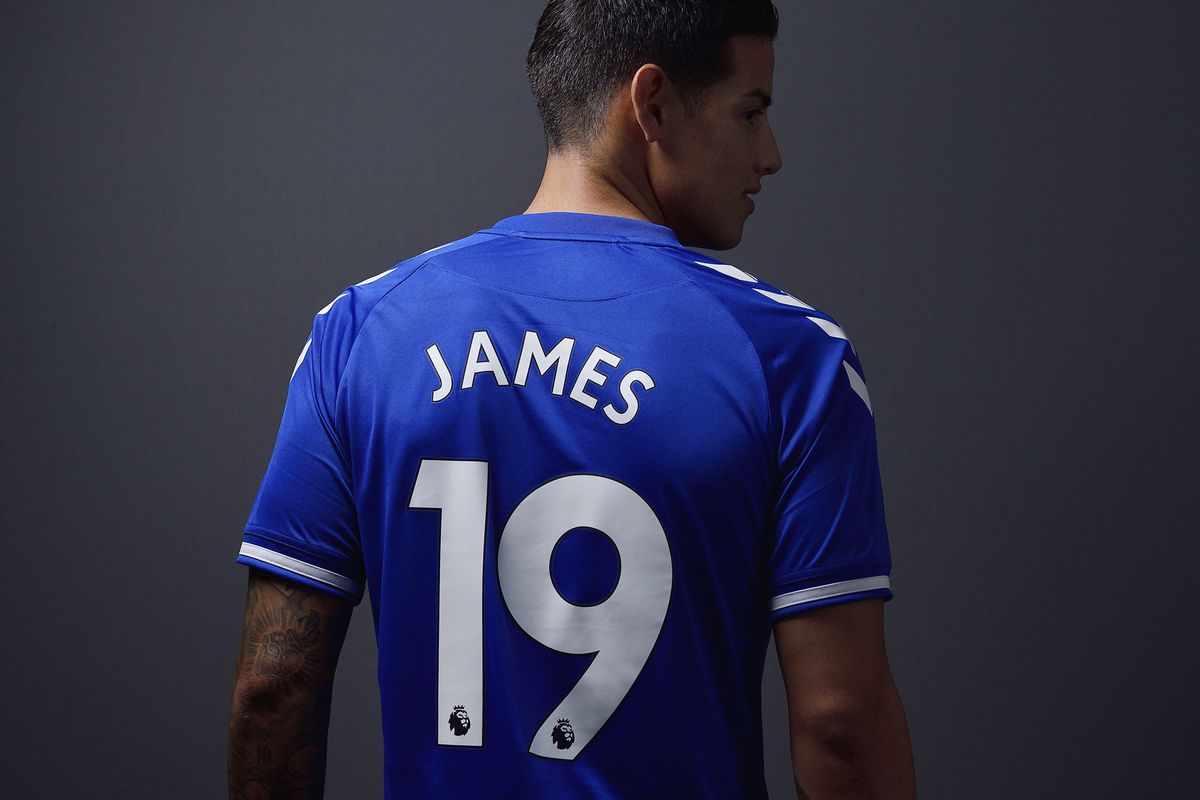 James Rodriguez Everton shirt number revealed Royal Blue Mersey