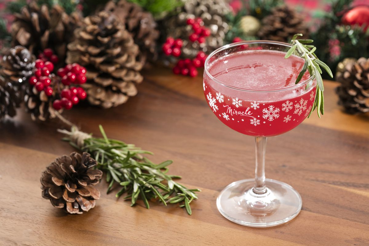 A cocktail called The Christmapolitan from the Miracle pop-up