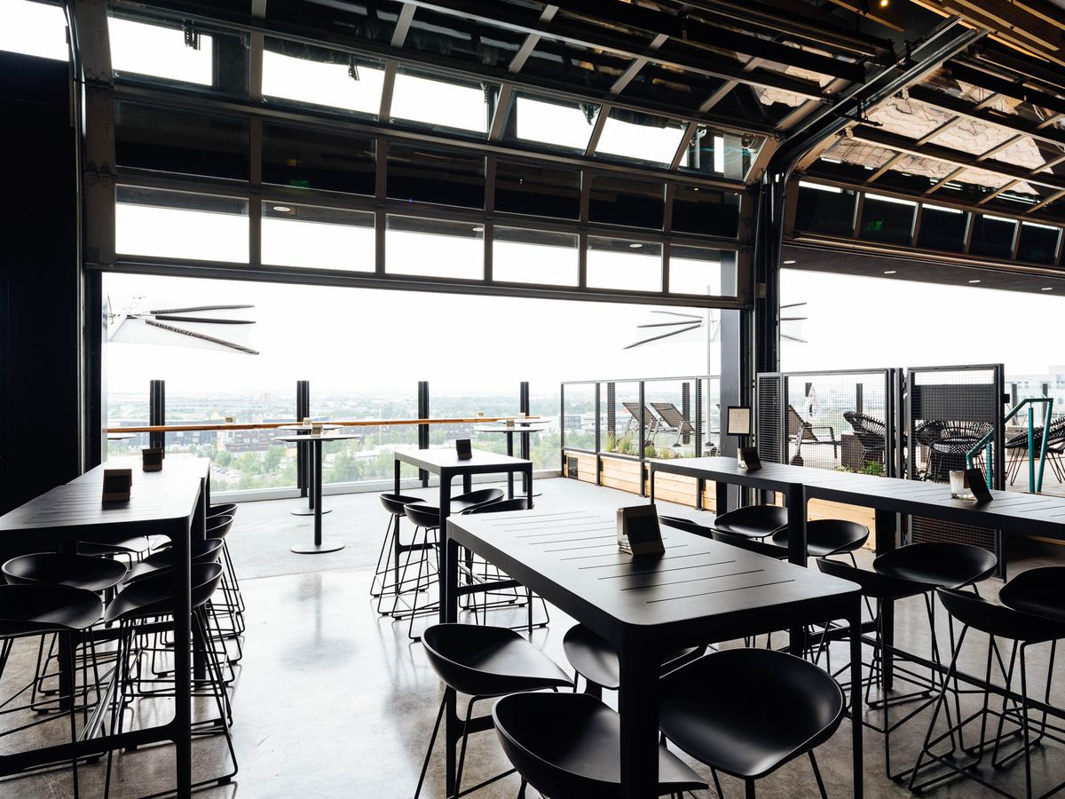 Rooftop bar with indoor/outdoor space