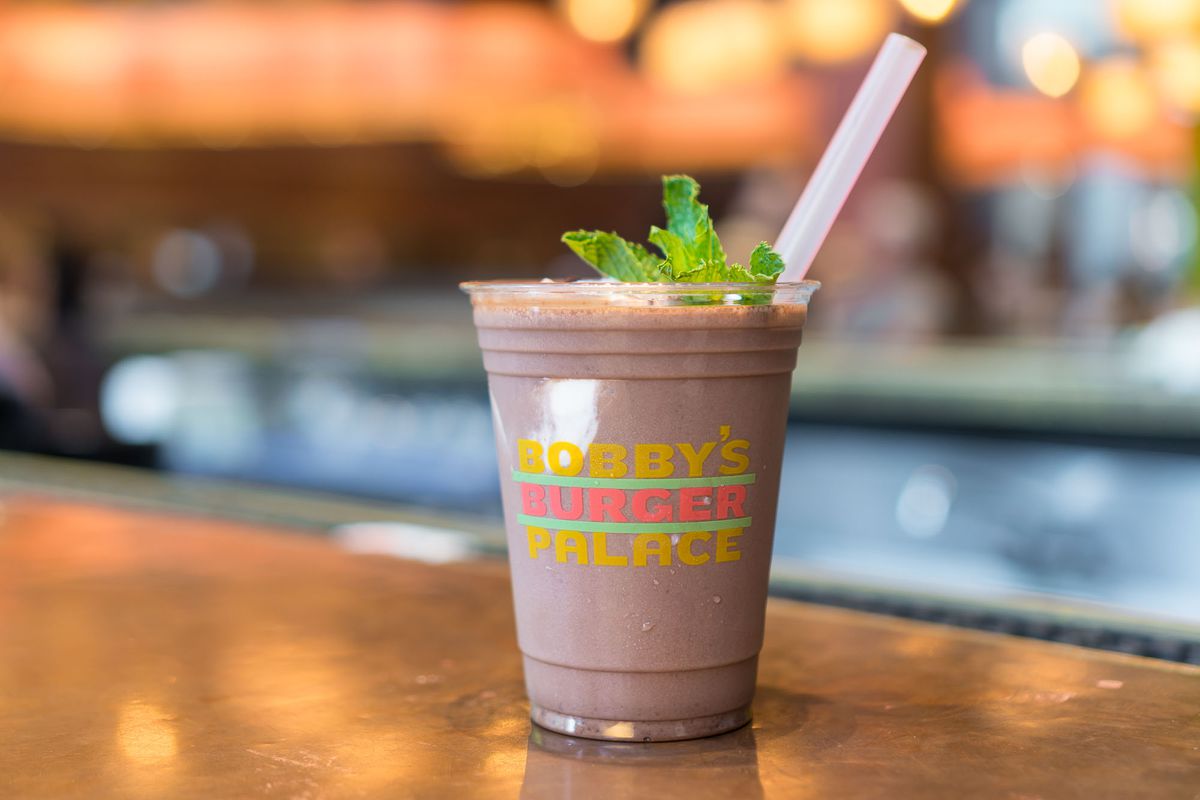 Mint chocolate chip shake at Bobby’s Burger Palace