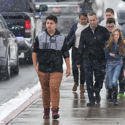 Students are released from Mueller Park Junior School High in Bountiful after a shooting on Thursday, Dec. 1, 2016.