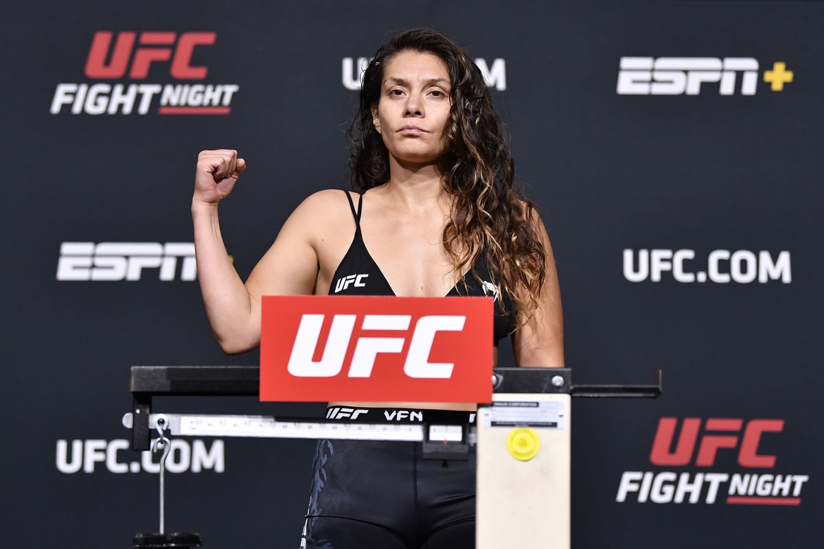 Nicco Montano weighs in for her fight against Yanan Wu.