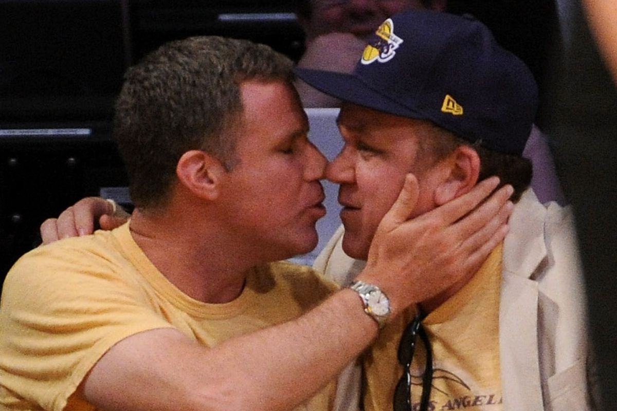 Will Ferrell and John C. Reilly get caught up in a Los Angeles Lakers Kiss Cam.