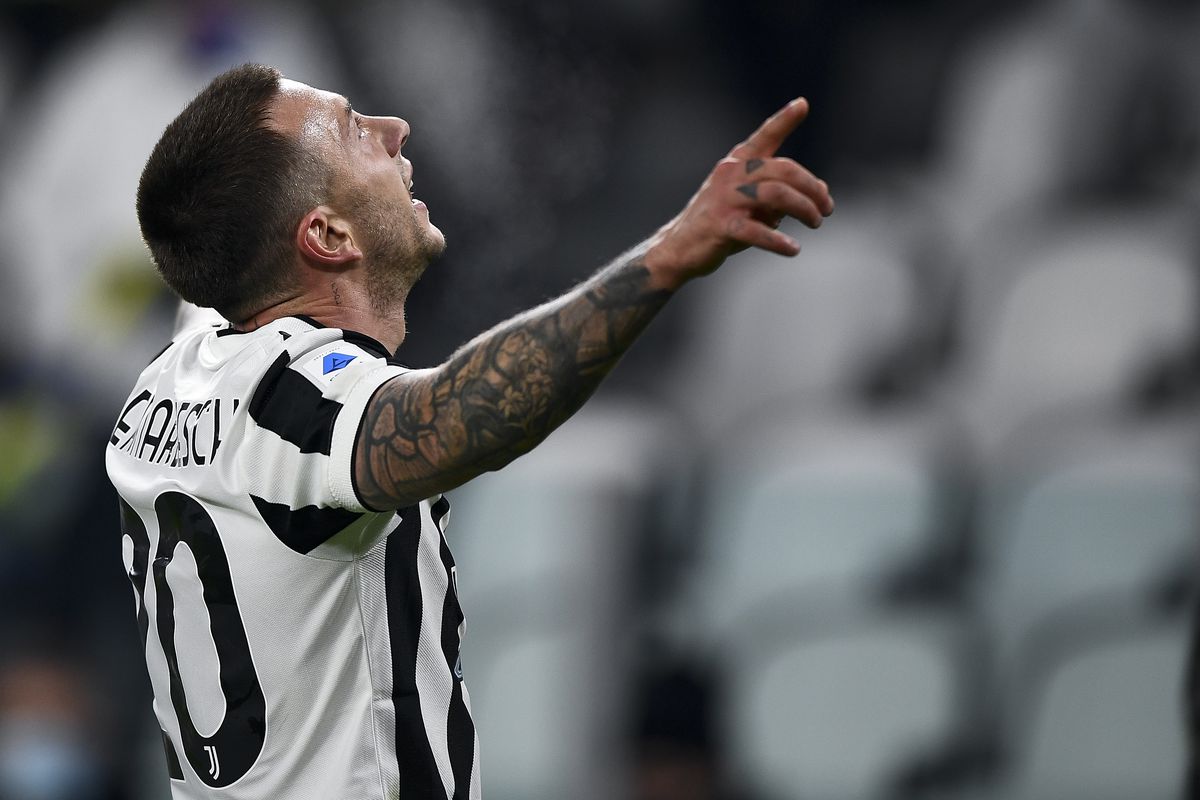 Federico Bernardeschi of Juventus FC celebrates after...