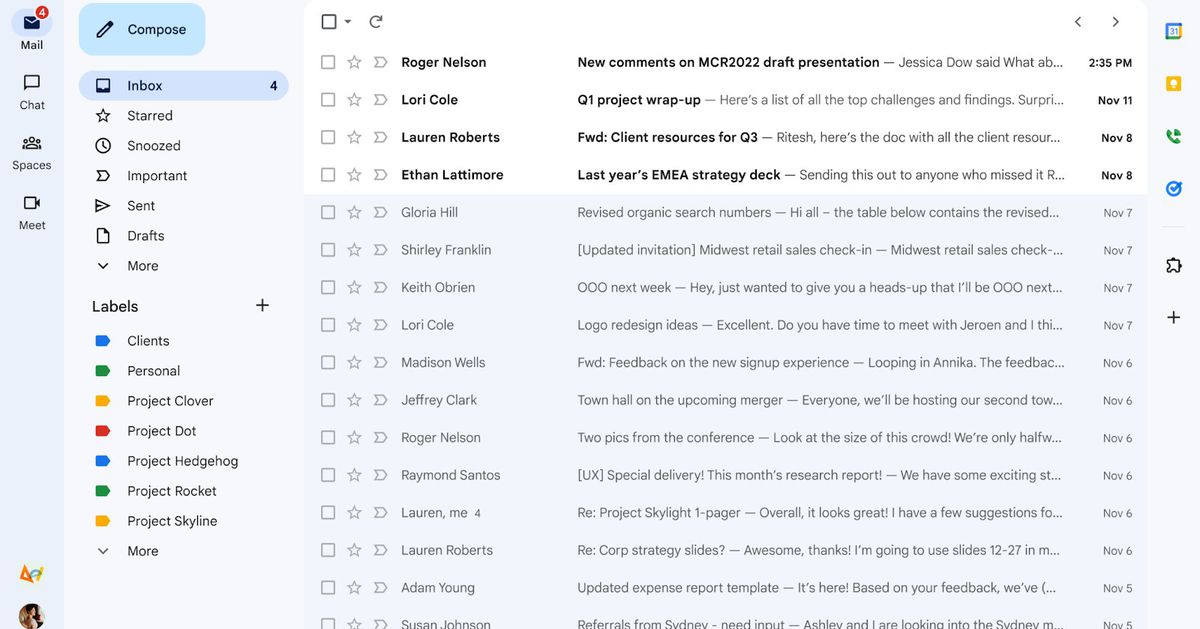 How to quickly get the old Gmail look back