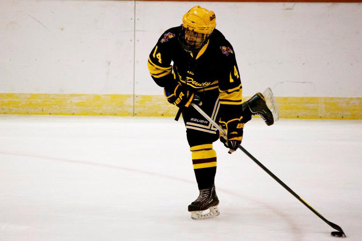 Faiz Khan was one of the heroes for ASU Hockey against Penn State.