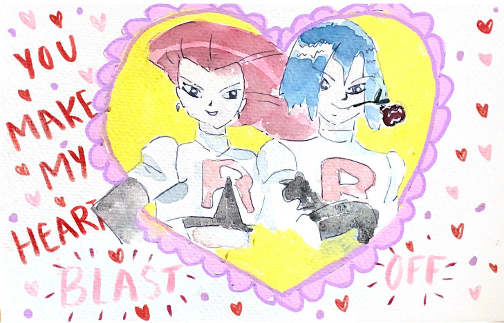 team rocket on a valentines day card