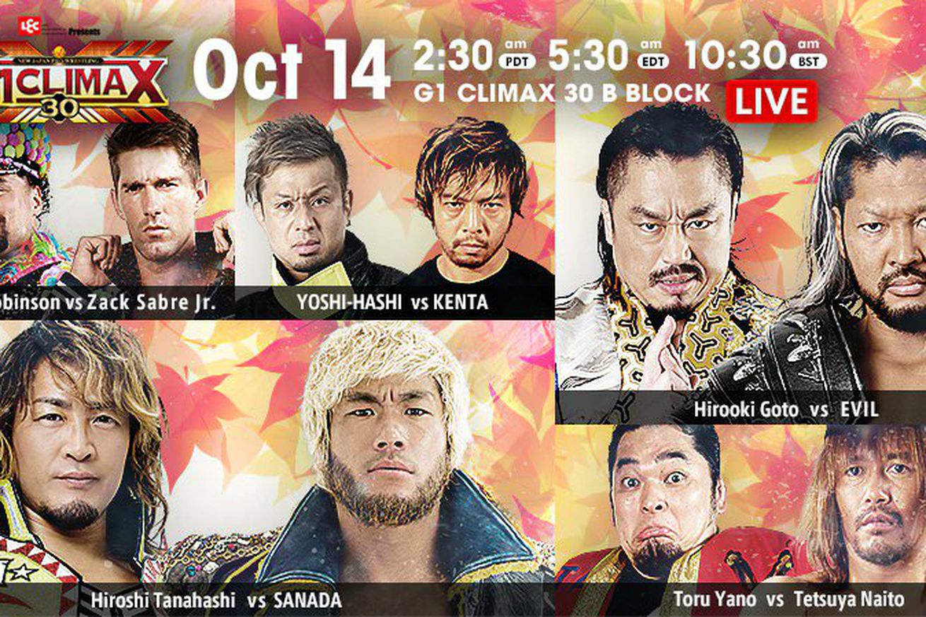 Match lineup for night sixteen of NJPW G1 Climax 30