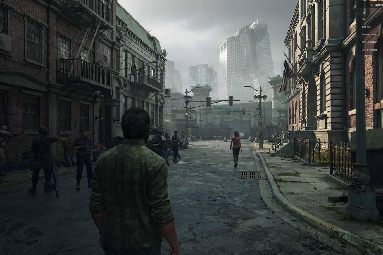 Screenshot of a scene from The Last of Us Part I.