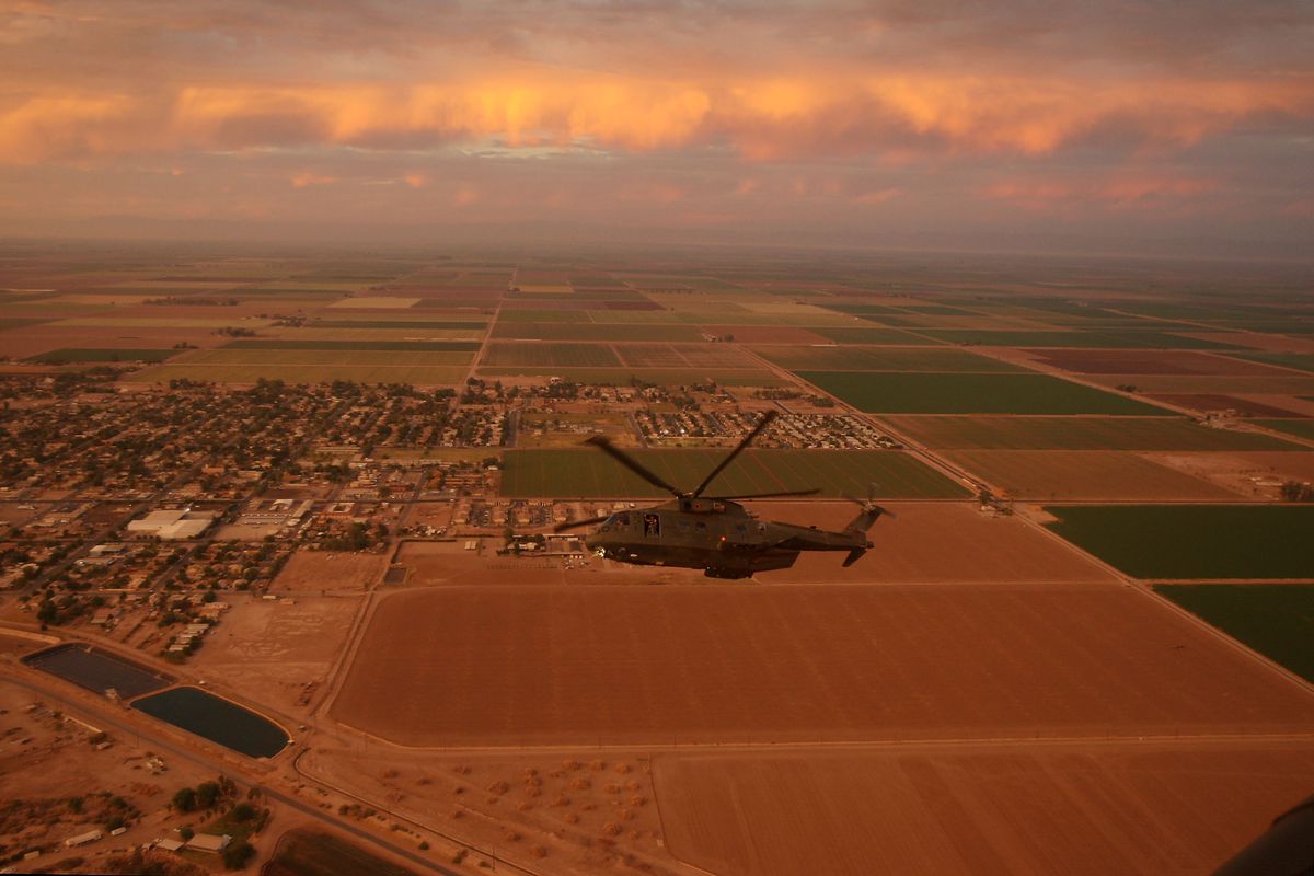 Members Of The UK's Royal Air Force Train With Merlin Helicopters In Calif.