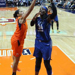 The Minnesota Lynx take on the Connecticut Sun in a WNBA game at Mohegan Sun Arena in Uncasville, CT on August 17, 2018.