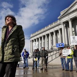 Allison Jones, executive director of Wild Utah Project, speaks during a press conference at the Capitol in Salt Lake City on Thursday, Jan. 14, 2016, urging support for the recolonization of Mexican gray wolves in southern Utah.


