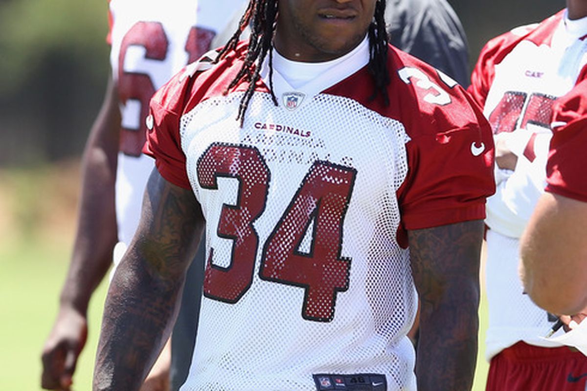 TEMPE, AZ - JUNE 13:  Runningback Ryan Williams #34 of the Arizona Cardinals practices in the minicamp at the team's training center facility on June 13, 2012 in Tempe, Arizona.  (Photo by Christian Petersen/Getty Images)