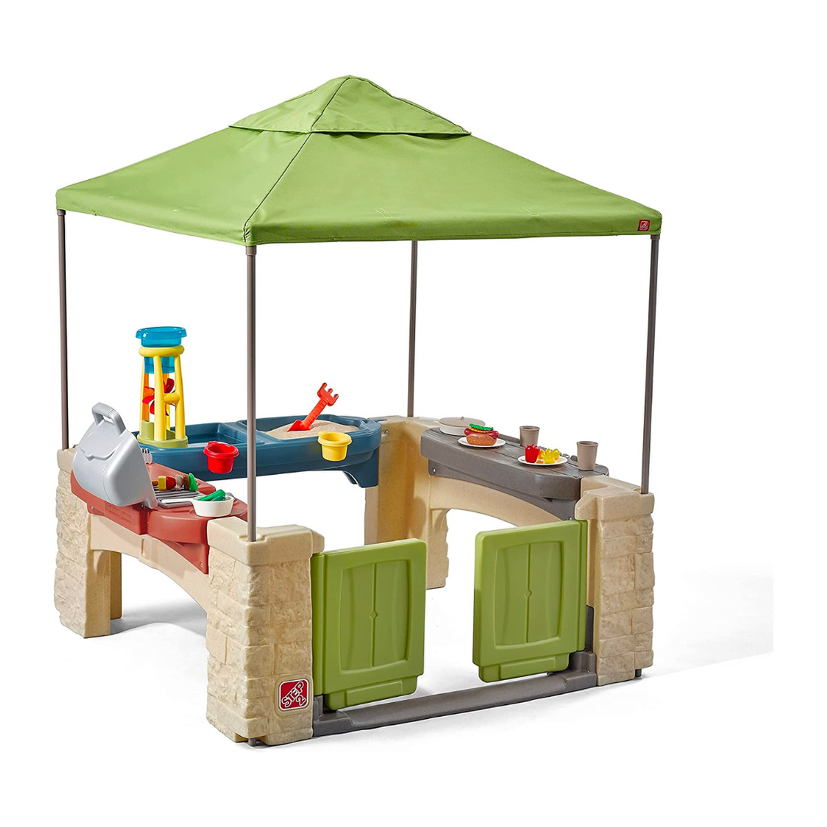 Step2 interactive plastic playset with green canopy