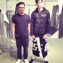 LA's own Shaun Samson (left) with one of his Cali chill-inspired look for spring 2014. 