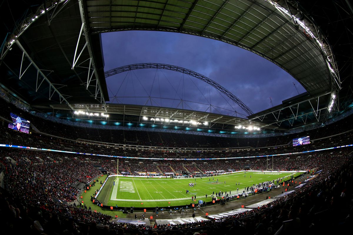 General view inside the stadium during the NFL match between the Houston Texans and&nbsp;Jacksonville Jaguars at Wembley Stadium on November 03, 2019 in London, England.