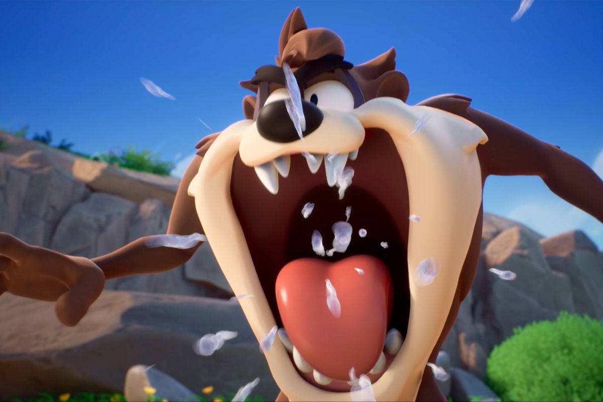 Taz, the Tasmanian Devil, slobbers uncontrollably in an animated trailer for MultiVersus