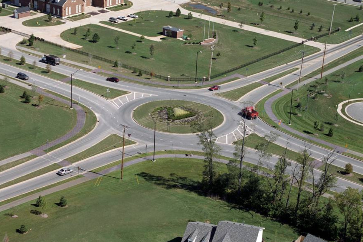 roundabout in Carmel, Indiana