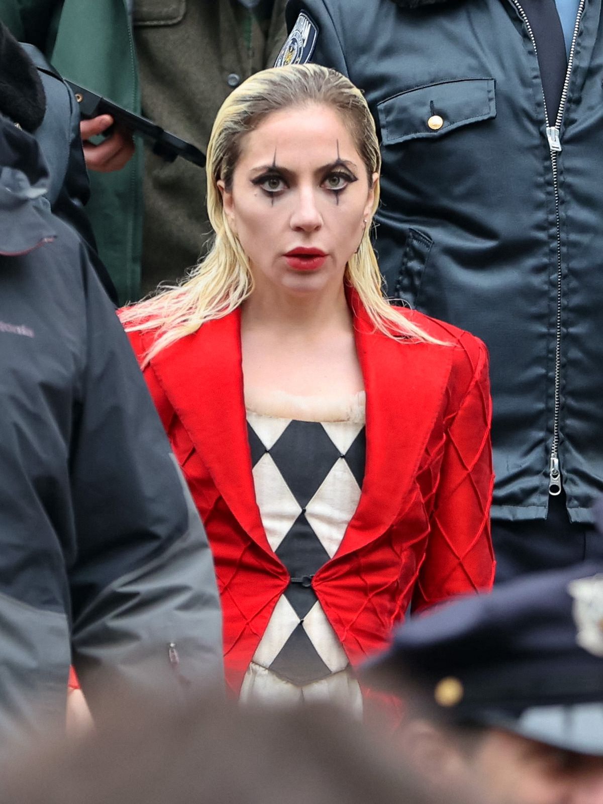 Lady Gaga is seen at movie set of the ‘Joker: Folie a Deux’ on March 25, 2023