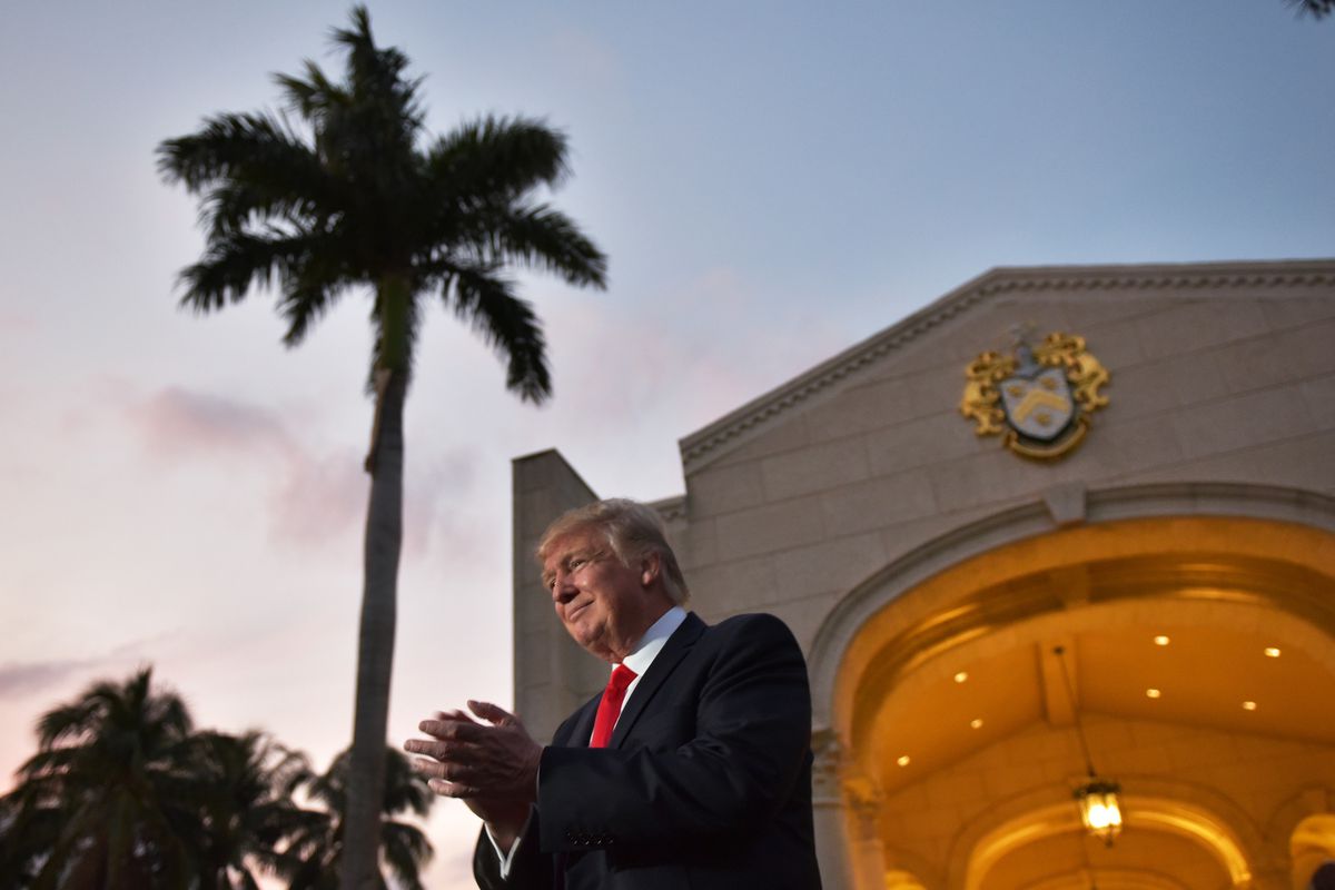 President Trump at the Trump International Golf Club Palm Beach in West Palm Beach, Florida.