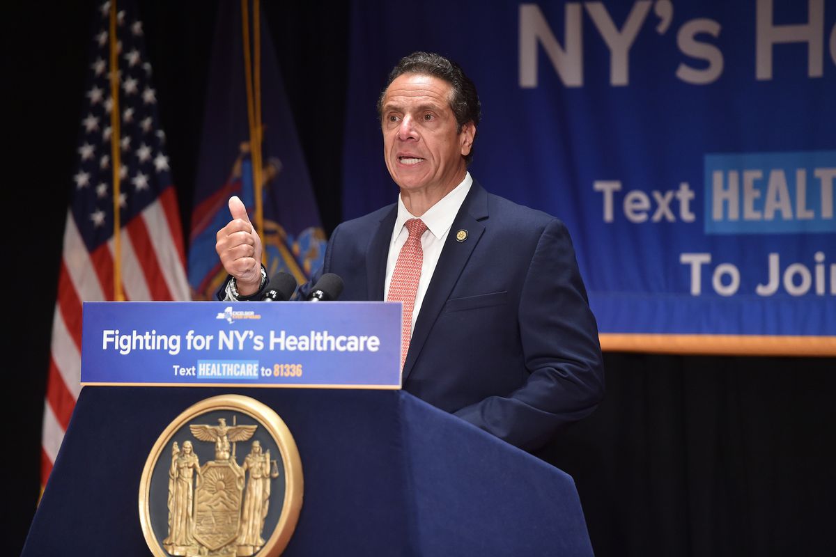 Then-Governor Andrew Cuomo spoke about federal funding impacting the state’s healthcare, July 30, 2018.