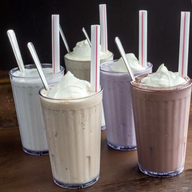 An array of milkshakes