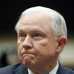 Attorney General Jeff Sessions listens during a House Judiciary Committee hearing on Capitol Hill, Tuesday, Nov. 14, 2017 in Washington. Sessions is leaving open the possibility that a special counsel could be appointed to look into Clinton Foundation dealings and an Obama-era uranium deal. The Justice Department made the announcement Monday in responding to concerns from Republican lawmakers.