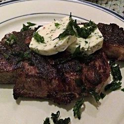 Grilled Ribeye Steak with Herbed Butter at Claudette by <a href="https://www.flickr.com/photos/37619222@N04/15218945302/in/pool-eater">The Food Doc