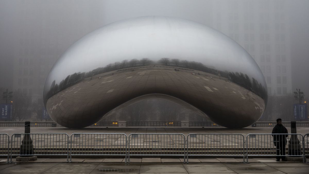 Normally, Anish Kapoor’s famous sculpture Cloud Gate, aka “The Bean,” is one of Chicago’s biggest draws. But coronavirus has seen it closed to visitors.