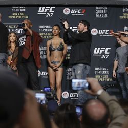 Bisping and GSP have to be separated at UFC 217 weigh-ins.