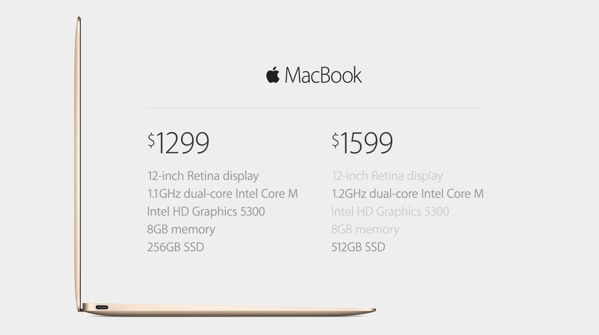 Apple MacBook 2015 pricing