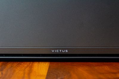 The Victus logo on the back of the HP Victus 15.
