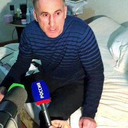 In this image taken from a mobile phone video, the father of USA Boston bomb suspects, Anzor Tsaraev reacts as he talks to the media about his sons, in his home in the Russian city of Makhachkala, Friday April 19, 2013. One son is now dead, and one son Dzhokhar Tsaraev is still at large on Friday suspected in Monday\'s deadly Boston Marathon bombing which stunned friends who have pleaded for the surviving brother, described as bright and outgoing young man, to turn himself in and not hurt anyone.