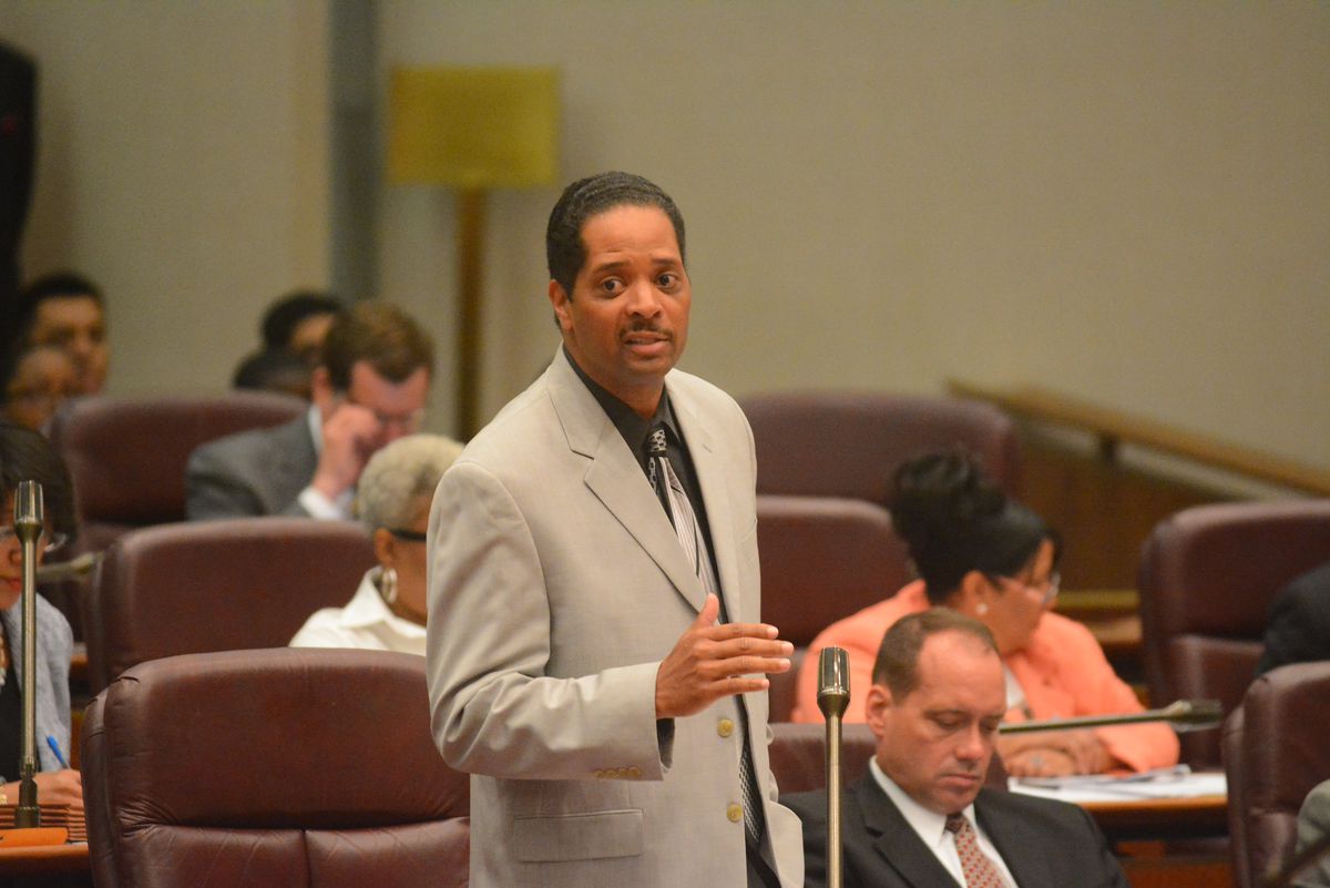 Alderman Anthony Beale of the 9th Ward called for the closing of Crispy Cuts babershop, 31 E. 112th Pl., site of a attempted robber turned fatal shootout September 21, 2019.