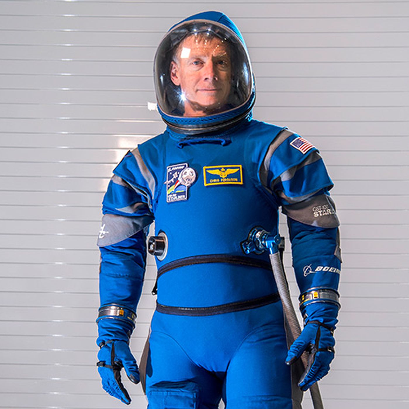 This is the bright blue Boeing spacesuit astronauts will wear en ...