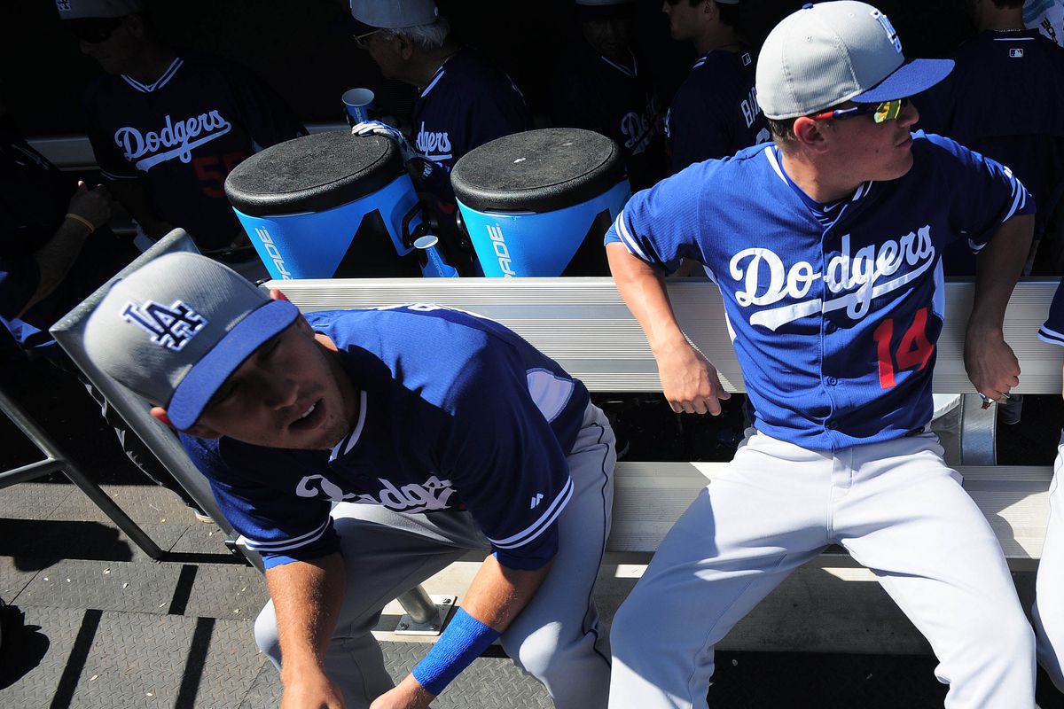 Austin Barnes (left) and Kiké Hernandez start on Sunday for the Dodgers. For Barnes, it's his major league debut.